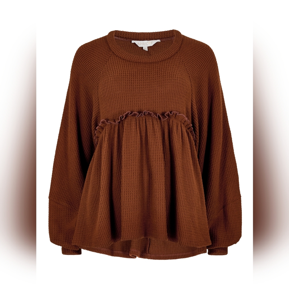 Waffle Knit Babydoll Top